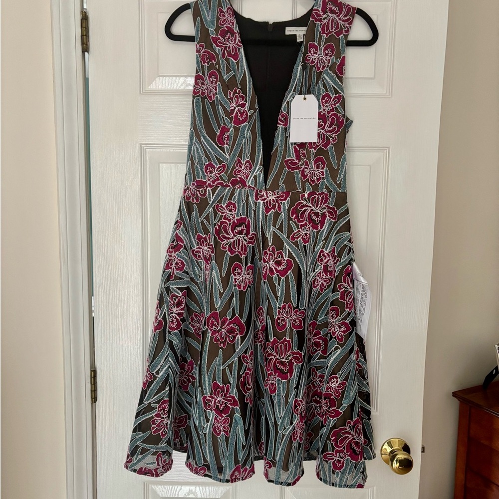 Dress the Population Floral Dress -nwt
